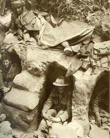 British soldiers in the trenches at Thiepval Wood, France, First World War, 1916, (1935).  Creator: Unknown.