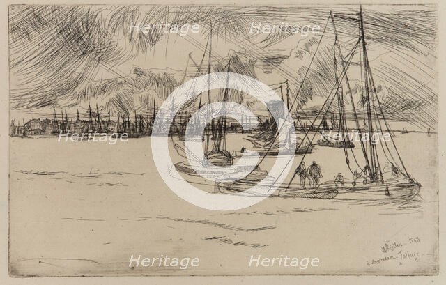 Amsterdam, from the Tolhuis, 1863. Creator: James Abbott McNeill Whistler.