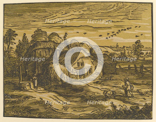 Landscape with Cottage, ca. 1597-98. Creator: Hendrik Goltzius.