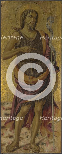 Saint John the Baptist (from Altarpiece: The Virgin and Child with Saints), ca 1475. Artist: Caporali, Bartolomeo (1420-1505)