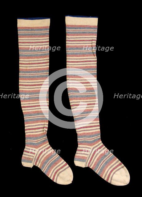 Stockings, American, third quarter 19th century. Creator: Unknown.