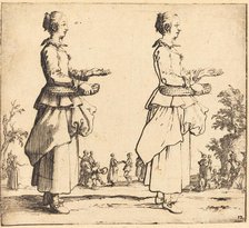 Peasant Woman with Basket, in Profile, Facing Right, 1617 and 1621. Creator: Jacques Callot.