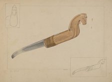 Drawknife, c. 1937. Creator: Gilbert Boese.