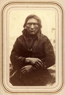 Portrait of Abmut Merak, 60 years old, Sjokksjokk Sami village, Jokkmokk parish, 1868.  Creator: Lotten von Duben.