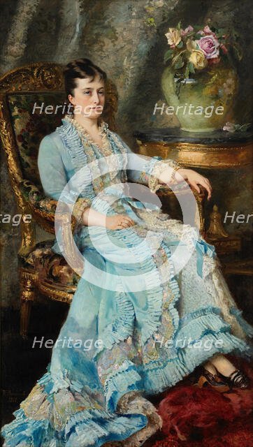Portrait of Princess Ekaterina Mikhailovna Dolgorukova (1847-1922), 1880. Creator: Makovsky, Konstantin Yegorovich (1839-1915).