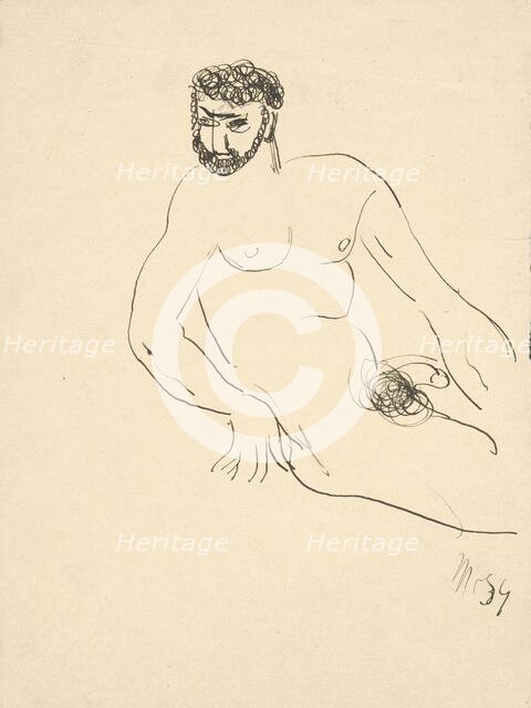Seated Man, 1934. Creator: Cyprian Majernik.