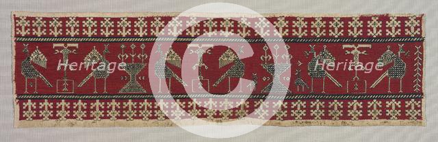 Five Embroidered Fragments, 18th-19th century. Creator: Unknown.