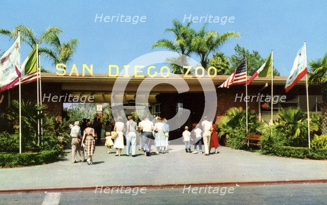 Entrance to the San Diego Zoo, California, USA, 1957. Artist: Unknown