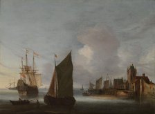 Ships near Zierikzee with the Zuidhavenpoort in the Background, c.1640-c.1650. Creator: Hendrick van Anthonissen.