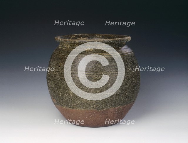 Brown Si Satchanalai jar of Chalian type, Thailand, 15th century. Artist: Unknown