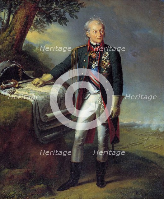 Field Marshal Generalissimo Prince Alexander Suvorov, Russian soldier, (1815).  Artist: Charles Auguste Guillaume Steuben