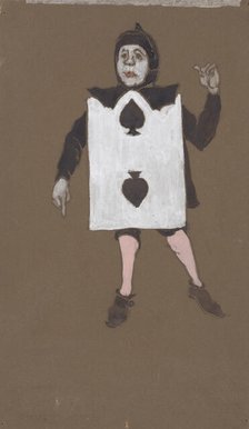 Two of Spades (costume design for Alice-in-Wonderland, 1915). Creator: William Penhallow Henderson.