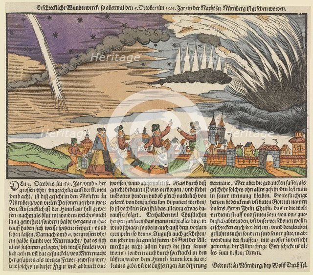 Northern Lights over Nuremberg the 5th of October 1591, 1591.