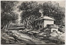 Landscape with Cottage (recto), c. 1820s. Creator: Thomas Monro (British, 1759-1833).