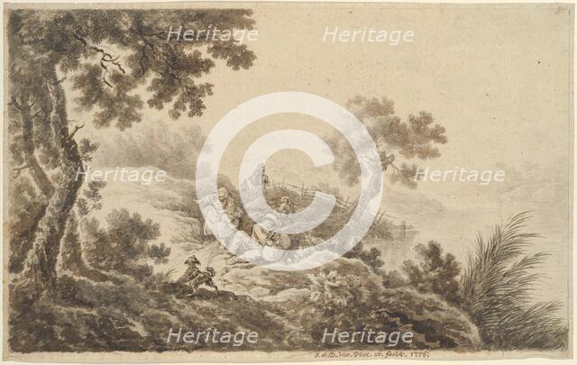 Landscape with Travelers, 1776. Creator: Johann Albrecht Dietzsch.