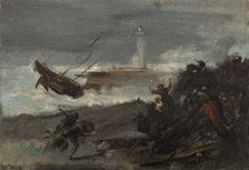 Naufrage dans le port de Dieppe, 1873. Creator: Jean-Baptiste Carpeaux.
