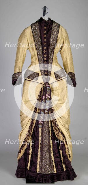 Dinner dress, American, ca. 1877. Creator: Unknown.