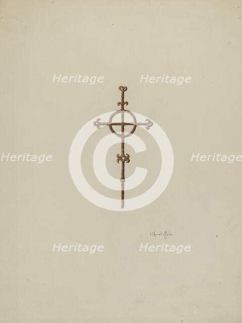 Wrought Iron Cross, Campanario, c. 1936. Creator: Cornelius Christoffels.