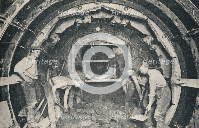 Inside a Greathead Tunnelling Shield', 1926. Artist: Unknown.