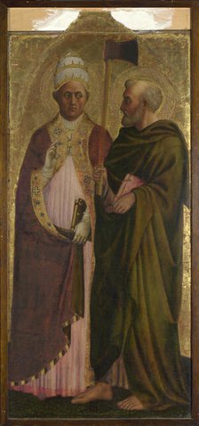 Saint Pope Gregory and Saint Matthias, ca 1428-1429. Creator: Masolino da Panicale (1383-ca 1440).