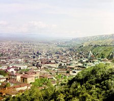 Bird's-eye view of a city, possibly Tiflis (Tbilisi, Georgia), between 1905 and 1915. Creator: Sergey Mikhaylovich Prokudin-Gorsky.