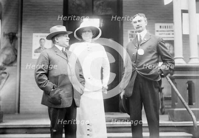 Lafe Gleason & wife & J. Jaeckel, between c1910 and c1915. Creator: Bain News Service.