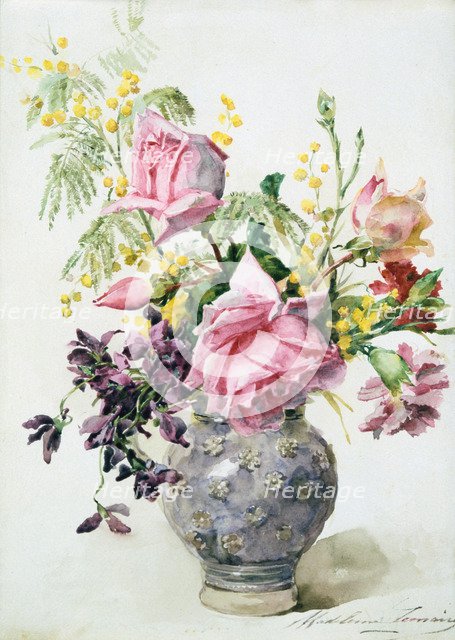 'Vase of Roses', c1865-1928. Artist: Madeleine Jeanne Lemaire