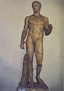 Doryphoros, 5th century b.C., Roman copy from 1st century found in Pompeii.