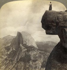 'Overlooking Nature's Grandest Scenery - from Glacier Point (N.E.) Yosemite Valley, Cal.', 1902. Creator: Underwood & Underwood.