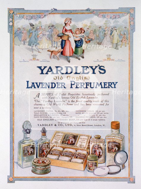 Advert for Yardley's Old English Lavender perfumery, 1923. Artist: Unknown