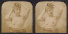 Woman with hands over head, breasts exposed, 1855-1860. Creator: Unknown.