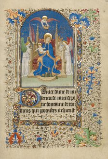 The Virgin and Child Enthroned; Book of Hours, about 1420-1430. Creator: Master of the Harvard Hannibal.