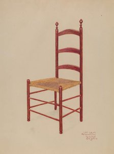 Ladderback Chair, c. 1937. Creator: Julie C Brush.