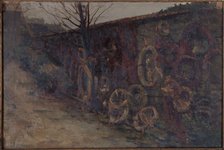 The Communards' wall at Pere-Lachaise cemetery, 1907. Creator: Germain Eugene Bonneton.