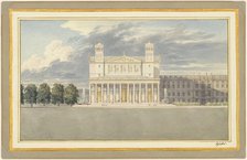 The Façade and Surroundings of a Cathedral for Berlin, 1827. Creator: Karl Friedrich Schinkel.