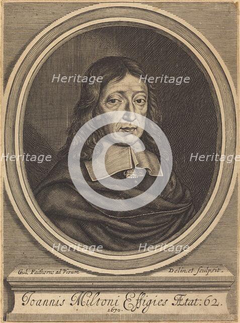 John Milton, 1670. Creator: William Faithorne.