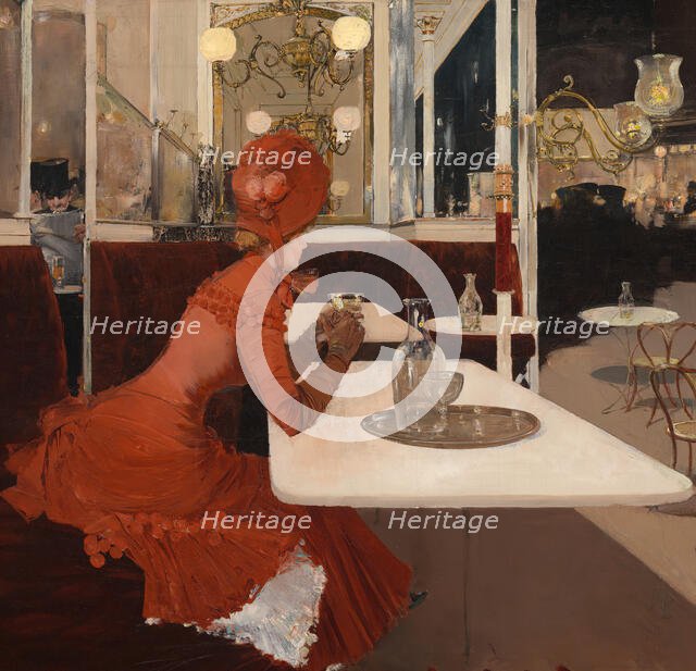 In the Café, 1882-84. Creator: Fernand Lungren.
