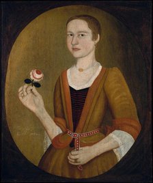 Young Lady with a Rose, 1732. Creator: Pieter Vanderlyn.