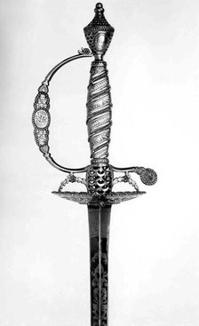 Presentation Smallsword with Scabbard of Admiral Marriot Arbuthnot, British, dated 1780. Creator: Unknown.