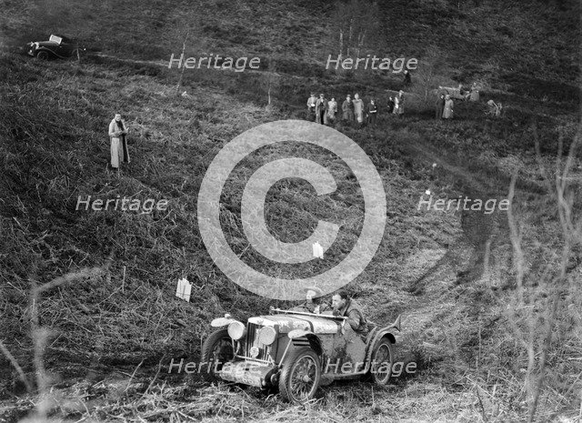 MG J2 taking part in a motoring trial, late 1930s. Artist: Bill Brunell.