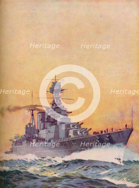 'HMS Hood was laid down in 1916 and completed in 1920', 1937. Artist: Unknown.