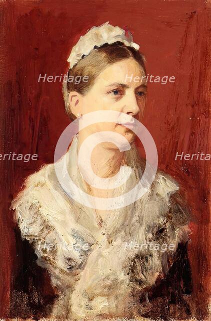 Woman Wearing Mop Cap And Shawl, c1860-1910. Creator: George Reid.