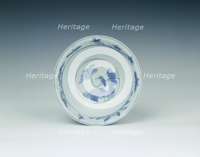 Blue and white Kraak porcelain bowl, China, 1550-1575. Artist: Unknown