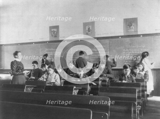 Carlisle Indian School, Carlisle, Pa. Class in English or penmanship, 1901. Creator: Frances Benjamin Johnston.