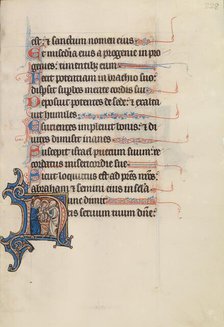 Initial N: The Presentation in the Temple; Bute Psalter, text and illumination about 1285. Creator: Bute Master.