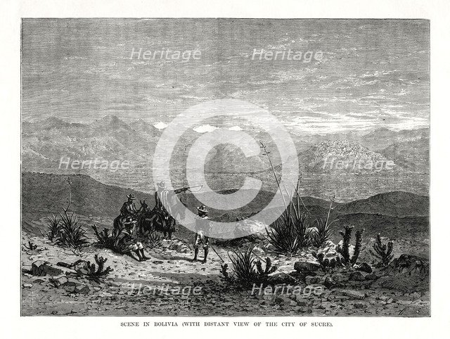 Scene in Bolivia, 1877. Artist: Unknown