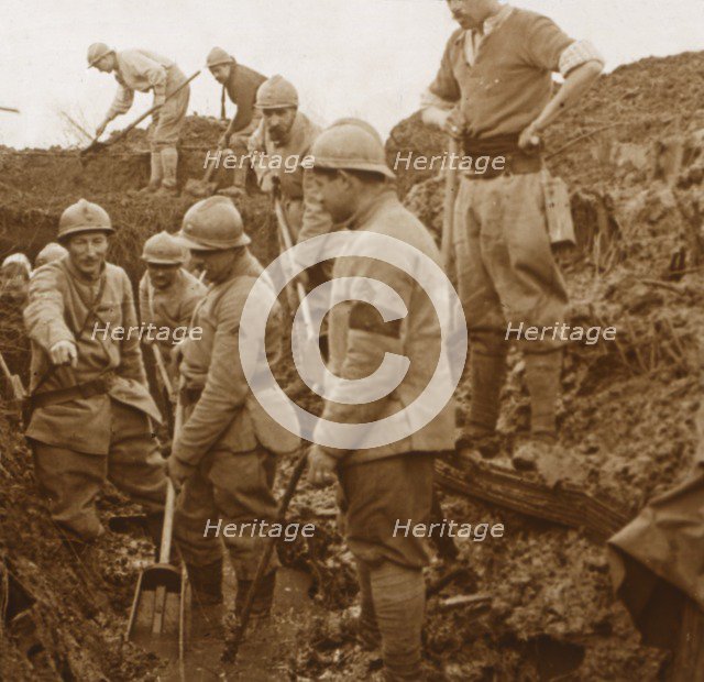 Trenches, Quennevières, northern France, c1914-c1918. Artist: Unknown.