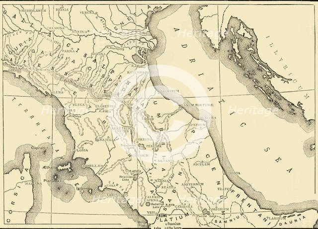 'Map of Northern and Central Italy', 1890.   Creator: Unknown.