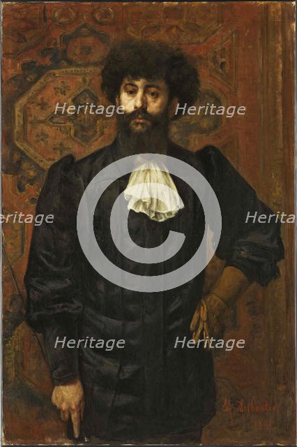 Le Sar Joséphin Peladan (1858-1918), 1891. Creator: Desboutin, Marcellin Gilbert (1823-1902).