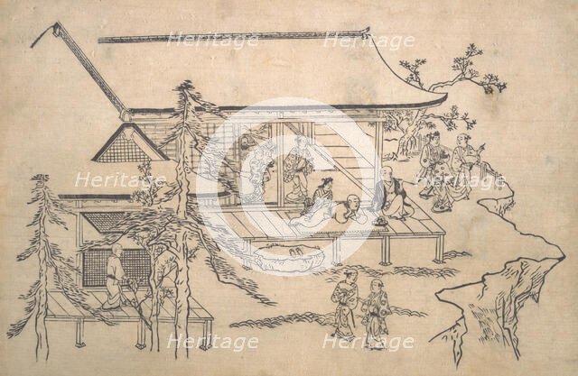 Flower-Viewing Scene, ca. 1685. Creator: Hishikawa Moronobu.